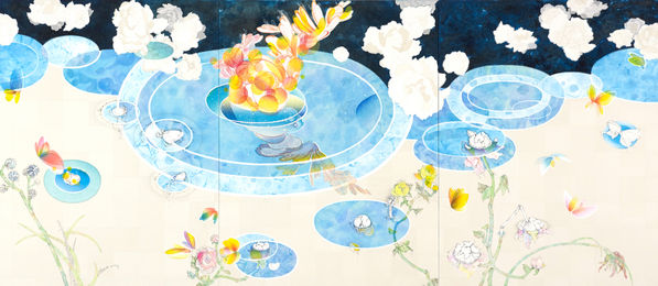 かみあわぬ水に沈む月